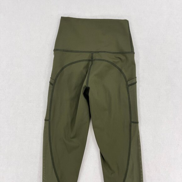 Aerie Offline XS Goals High Waisted Pocket Legging Olive Green Mesh Extra Small - Picture 9 of 16